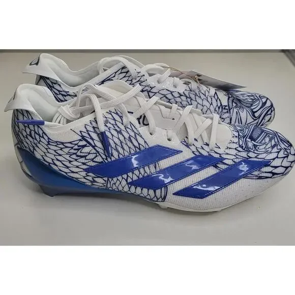Men Adidas Adizero Electric Grafiti Football Cleats Navy/White IH8569 Size 11.5 Adidas Adizero Electric Grafiti Football Cleats Navy/White  main image 2
